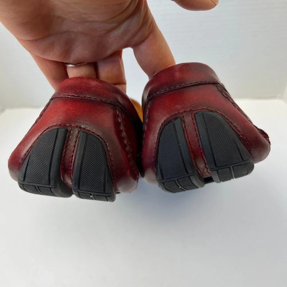 Magnanni Dylan Red Leather Penny Loafer Driving Moccasins‎ Men's 9 Shoes Preppy
